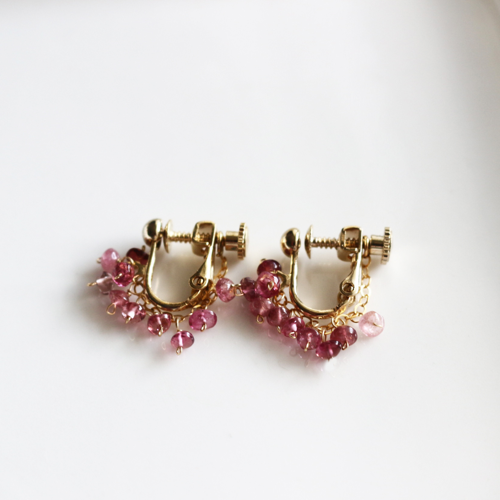 シャラシャラピンクトルマリンイヤリング