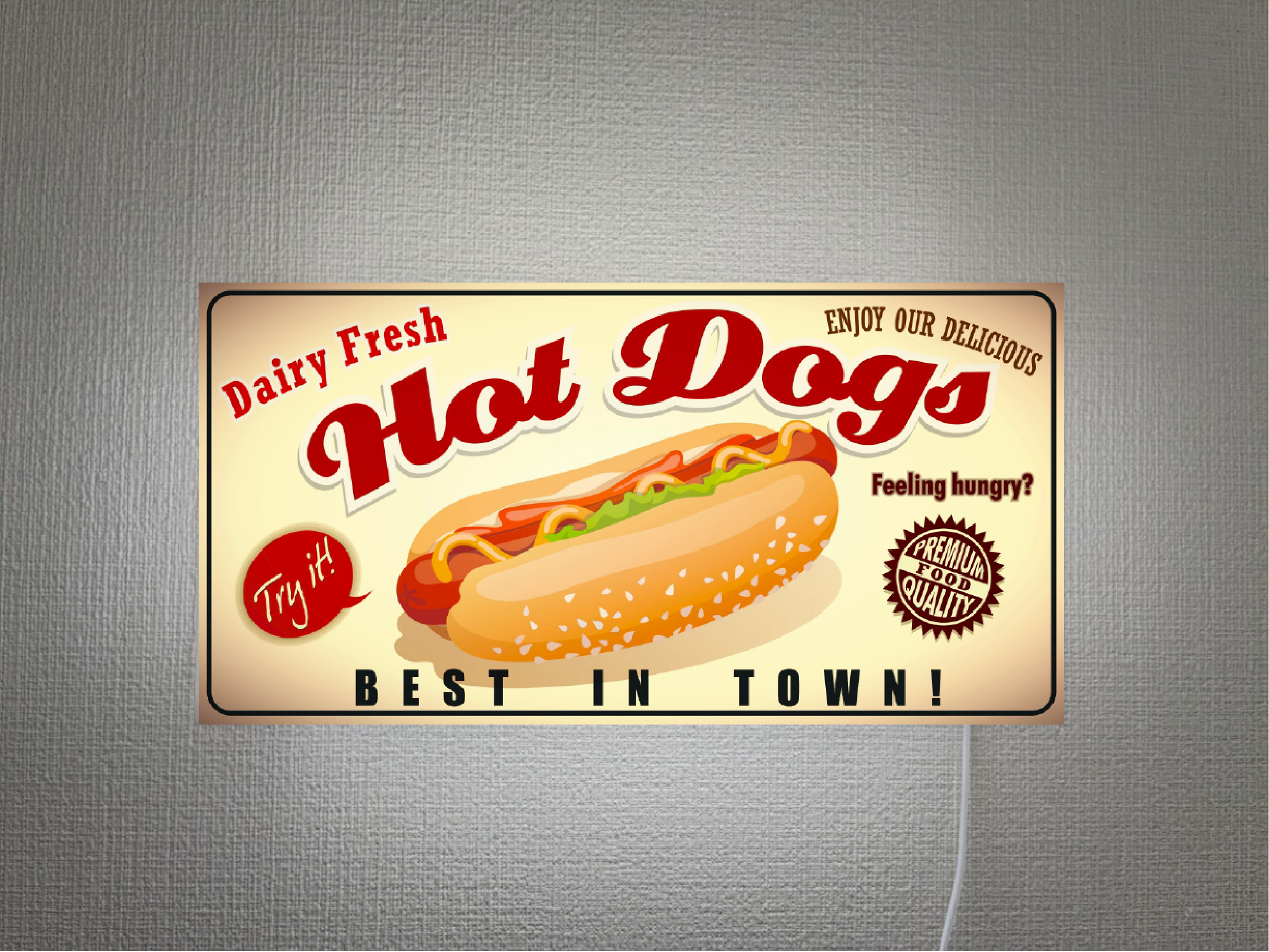 【オーダー無料】ホットドック ホットドッグ パン ハンバーガー 店舗 販売 壁掛け 照明 看板 置物 雑貨 ライトBOX