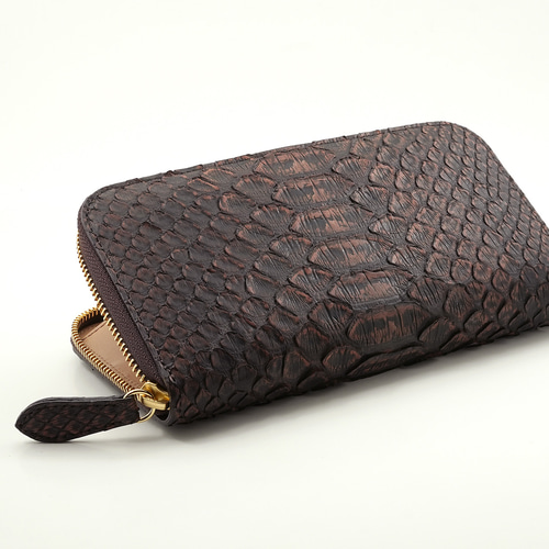 受注生産】キングパイソン で仕立てた ラウンドファスナー 長財布 蛇革