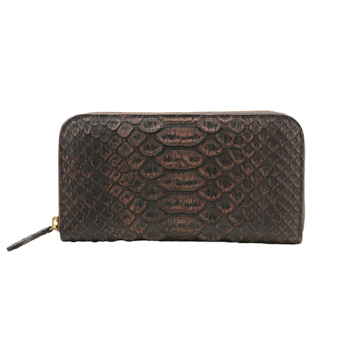 受注生産】キングパイソン で仕立てた ラウンドファスナー 長財布 蛇革