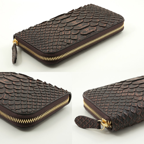 受注生産】キングパイソン で仕立てた ラウンドファスナー 長財布 蛇革