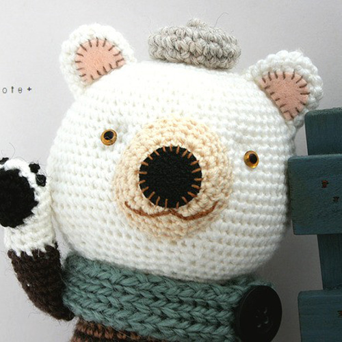 no.2405 Border Bear (ボーダーのクマ) あみぐるみ ehagote 通販