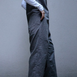 ＜受注生産＞大人のツナギ〜ヘリンボーン柄のスレンダーなツナギ・ノースリーブ 16枚目の画像