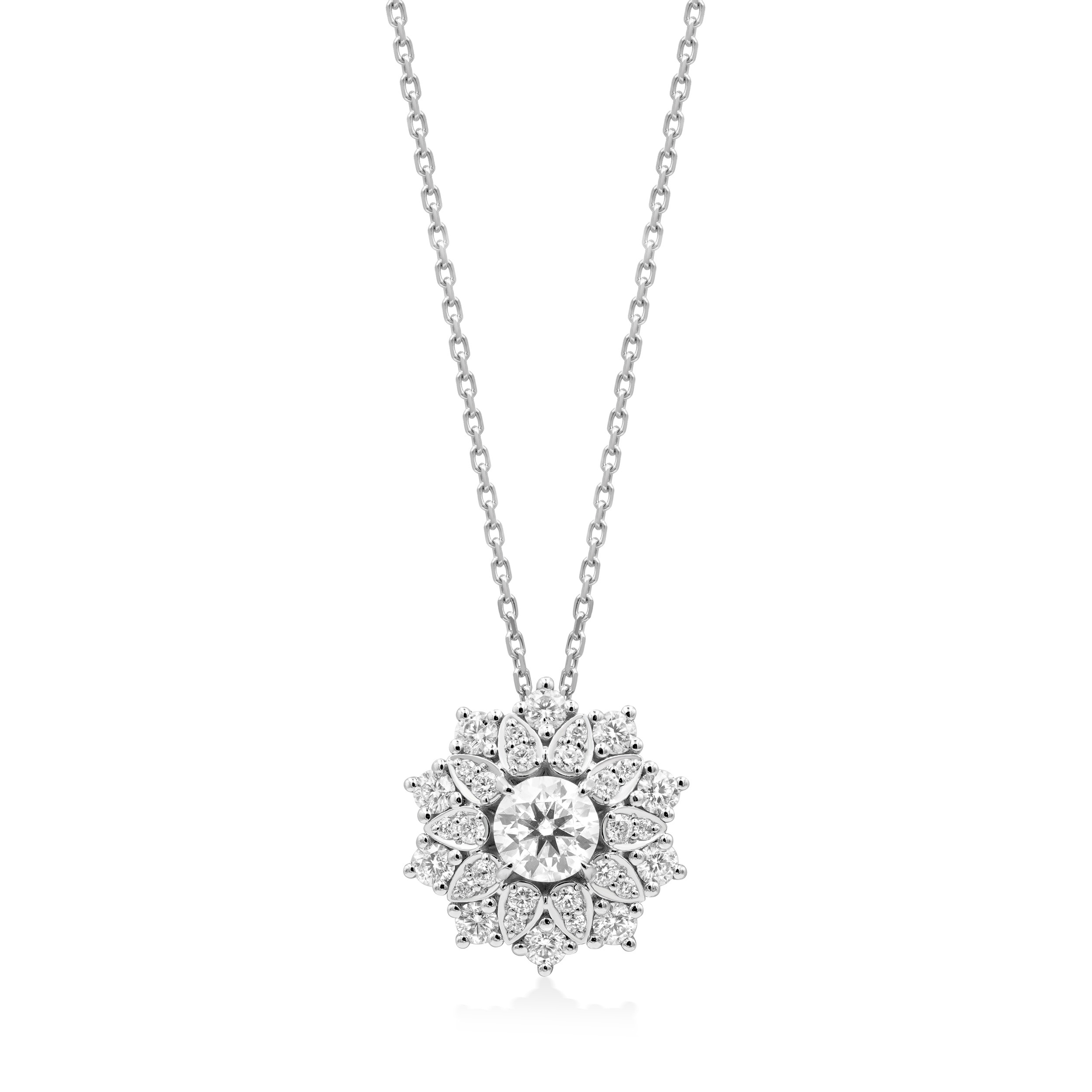 フラワーモチーフペンダントネックレス A1124-1（4週間発送）