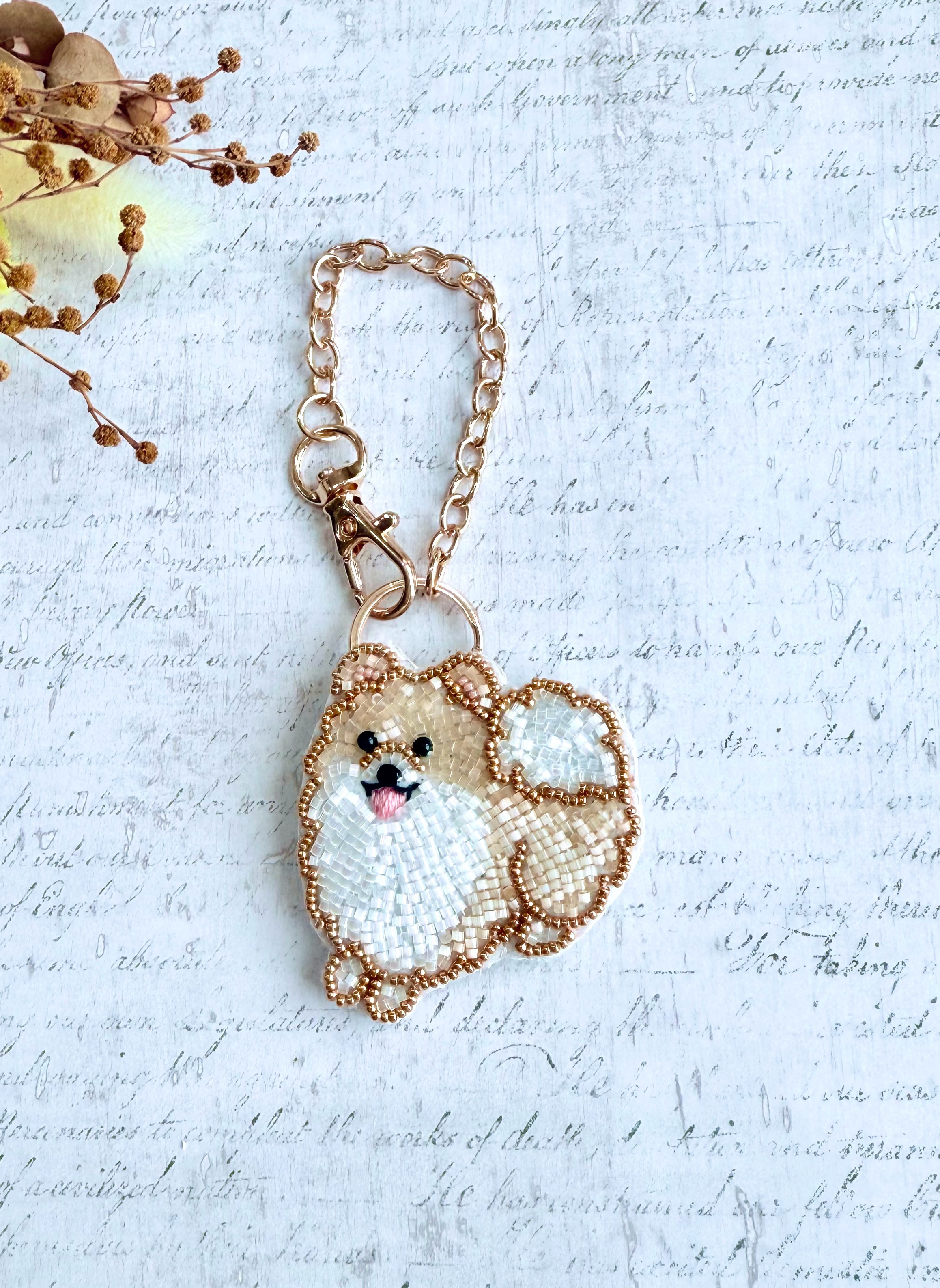 【美品】メタルビーズ刺繍 /デリカビーズ・フリンジ/ビーズバッグ/ハンドバッグ