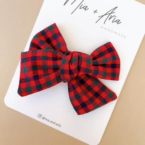 familiar 赤チェック ヘアクリップ 巾着付き ファミリア familiar 赤チェック ヘアクリップ 巾着付き ヘア