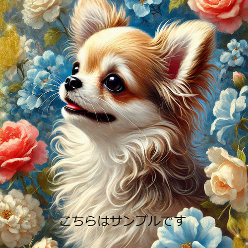 オリジナル 生地 ブロックデザイン パネル生地 犬 犬柄 チワワ 生地 