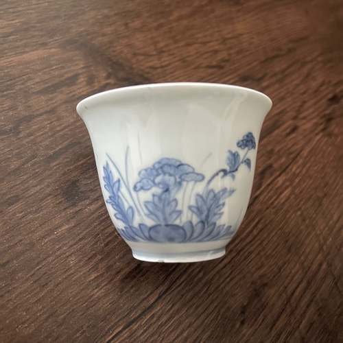 古伊万里染付 菊図 台鉢 | 古美術ささき DAj 古伊万里 染付 菊花紋様の