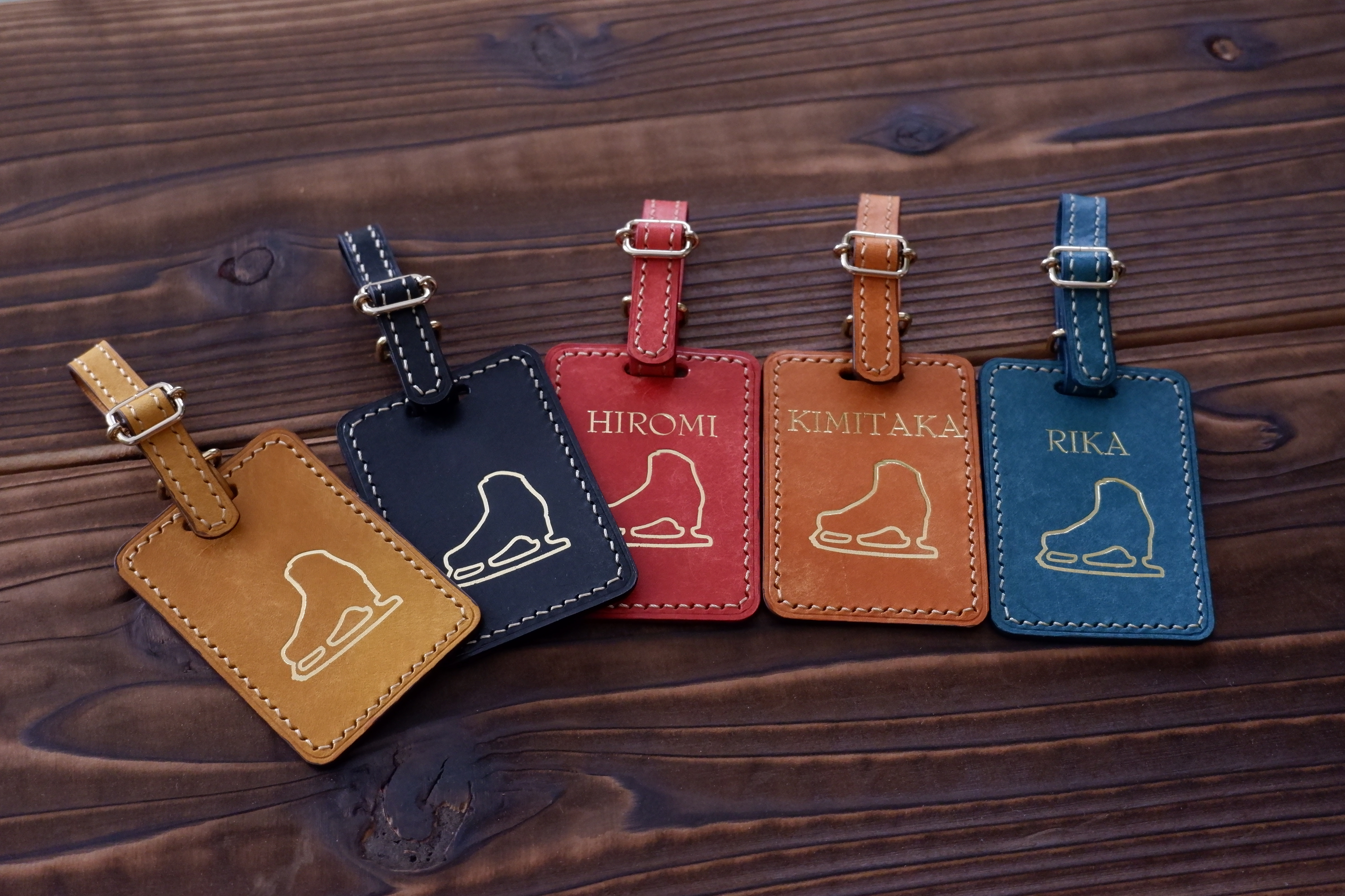 名前入りネームタグ　フィギュアスケート靴箔押し