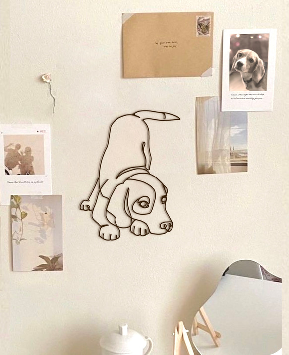 （専用）ビーグルのワイヤーアート ビーグルのワイヤーアート ウォールステッカー・ウォールデコ