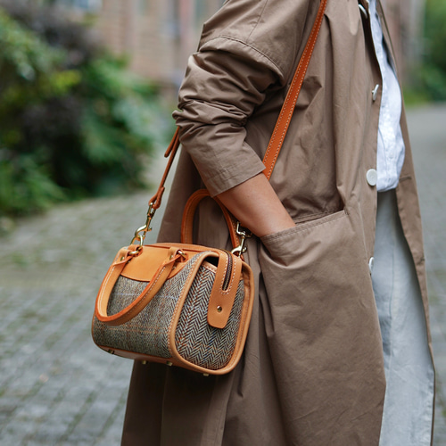 ブラウン レザー ボストンバッグ 中型