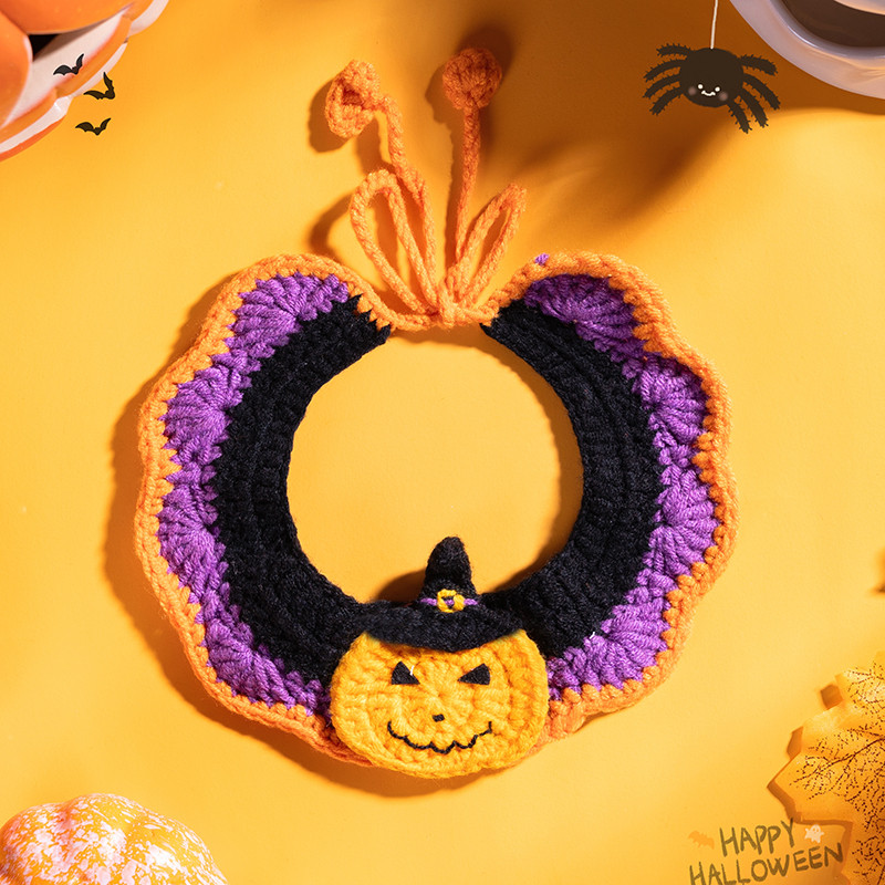 蒼、ハロウィン、ストライプアリス(ブラック)わんちゃん猫ちゃん用襟付き首輪 蒼、ハロウィン、ストライプアリス(ブラック)わんちゃん猫ちゃん用襟