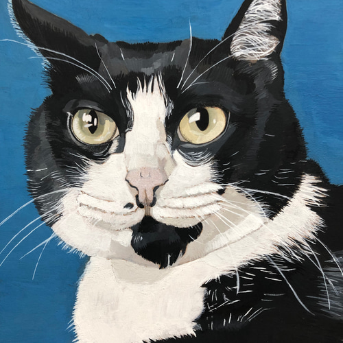 「ウメ10」猫イラスト（原画） 猫イラスト「ウメ10」原画 | iichi 日々の暮らしを心地よくする