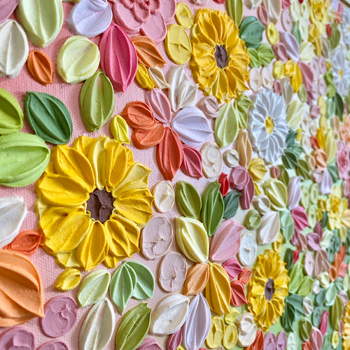 テクスチャーアート フラワーアート 現代アート アートパネル