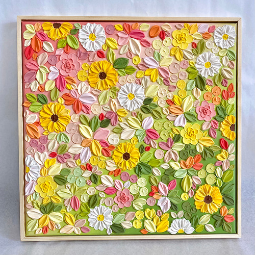 テクスチャーアート フラワーアート 現代アート アートパネル