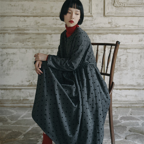 水玉模様 フォーマルドレス 135センチ 結婚式 ワンピース 袖あり 40代 母親 ロング 夏 春 おしゃれ 水玉