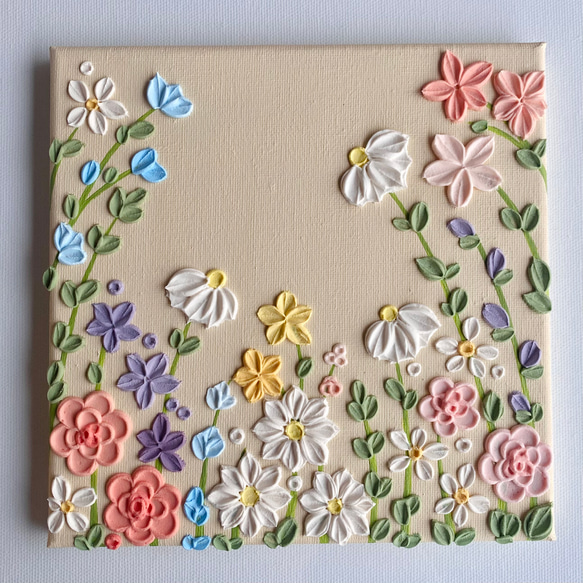 テクスチャーアート アクリル画 現代アート フラワー 花の絵 テクスチャーアート アクリル画 現代アート フラワー 花の絵