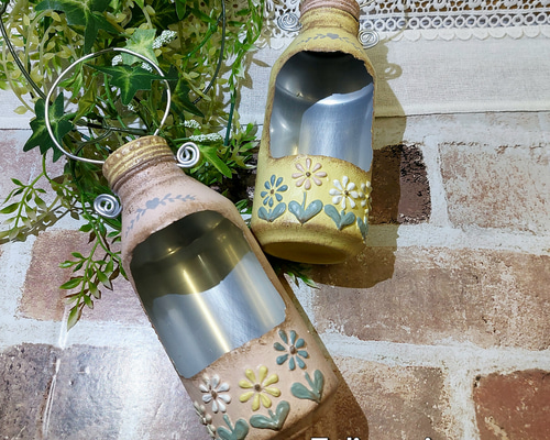 リメイク缶 リメ缶 2点セット 多肉植物 プランター 多肉植物 Felice