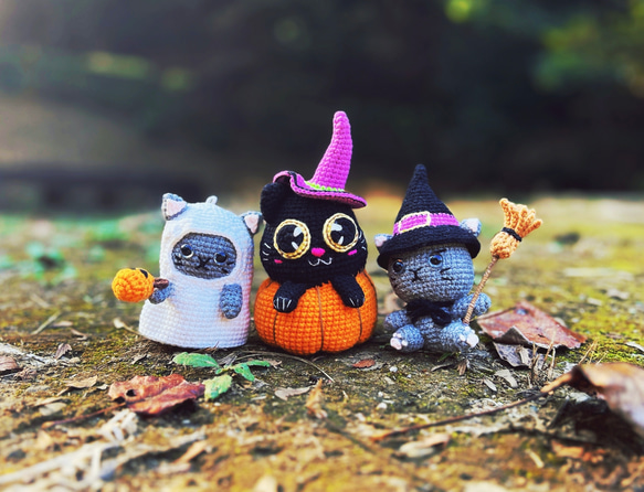 まねき猫　紅葉　ハロウィン　猫ぱん　どんぐり　ハンドメイド　レジン猫チャーム まねき猫 紅葉 ハロウィン 猫ぱん どんぐり ハンドメイド レジン