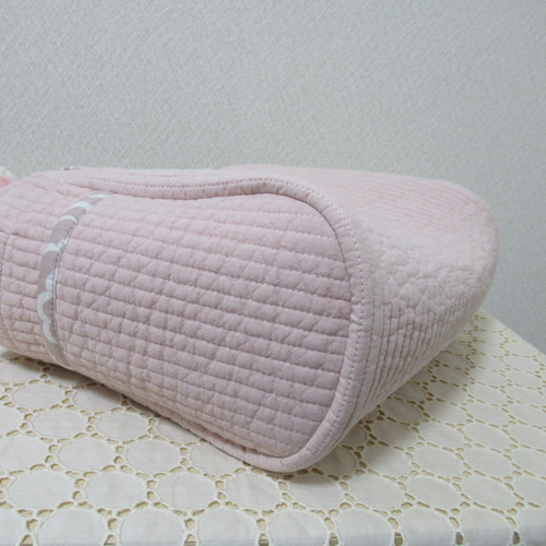 ヌビキルト❛ベージュピンク❜＆❛パフ❜でサイドポケット付き