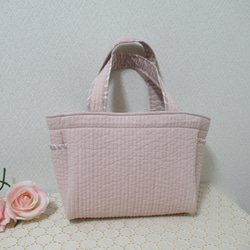 ヌビバッグ ポケットいっぱい ベージュ×リトルフラワー