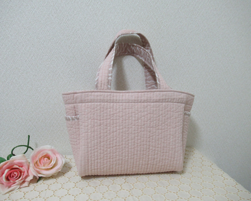 Liberty ハムステッドサマー ピンクコントゥア×ヌビキルト トートバッグ 4d6f3eb9c74eeddf7d2719a44bd774