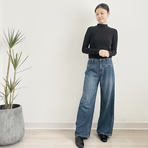 【今年大人気‼カットソー3枚セット】ハーフハイネック★モノクロ系★モダール保温機能繊維★T-110-s 9枚目の画像