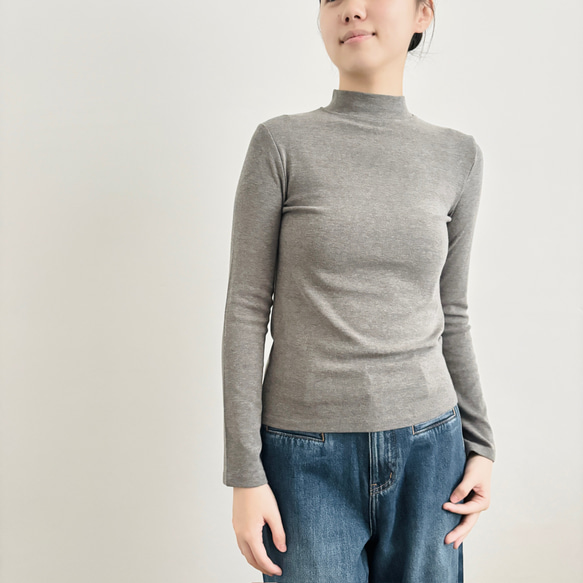 【今年大人気‼カットソー3枚セット】ハーフハイネック★モノクロ系★モダール保温機能繊維★T-110-s 8枚目の画像