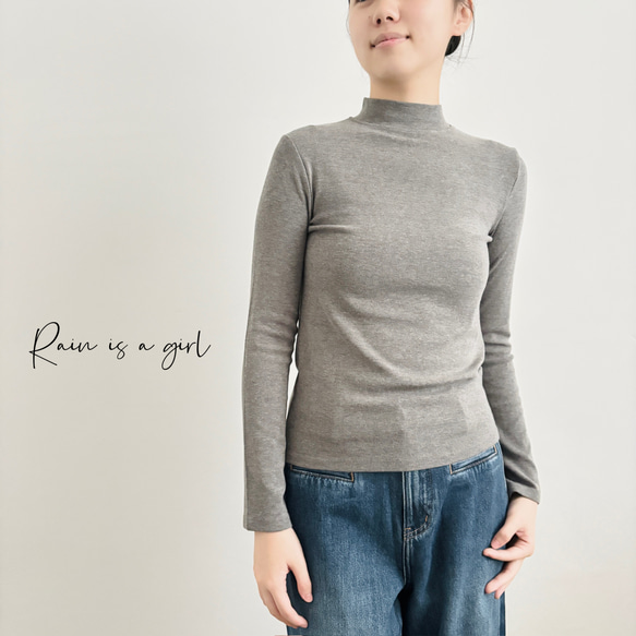 【今年大人気‼カットソー3枚セット】ハーフハイネック★モノクロ系★モダール保温機能繊維★T-110-s 5枚目の画像