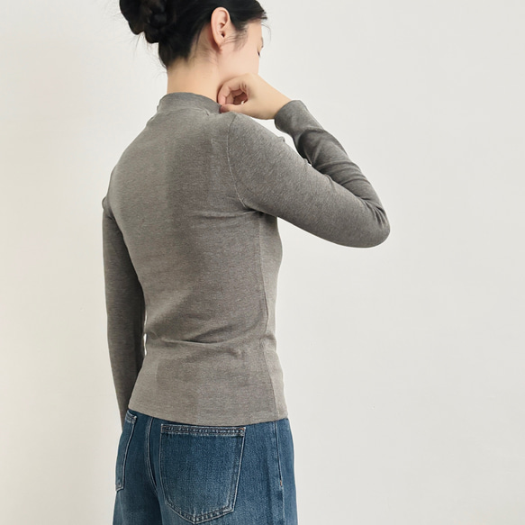 【今年大人気‼カットソー3枚セット】ハーフハイネック★モノクロ系★モダール保温機能繊維★T-110-s 6枚目の画像