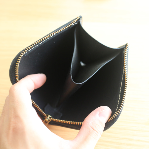 一点物即納品】L字ファスナー小さい財布 ～イタリアンレザー