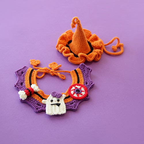 EMY's Gallery 猫襟 ワンちゃん襟 首輪 カギ編み 犬襟 つけ襟