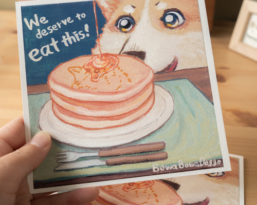 アートプリント「パンケーキ食べたい！」（複製画）| かわいくてゆるい