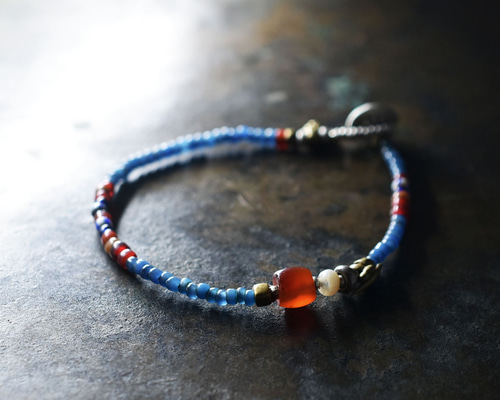 ミゾーラムカーネリアンと古代瑪瑙、ナガ族アンティークビーズ、old