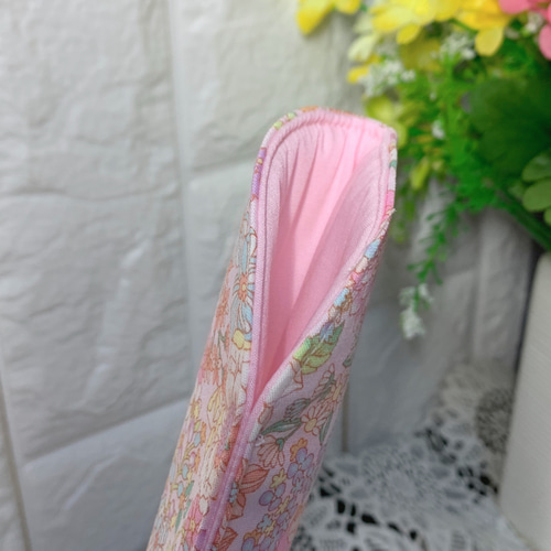 再販】超スリム メガネケース 眼鏡ケース 花柄ピンク handmade メガネ