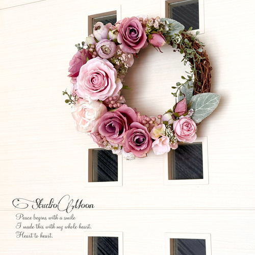 ④ プリンセスカラー 薔薇 フラワーリース