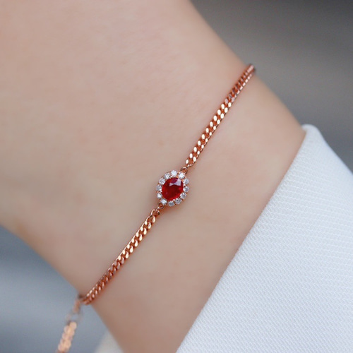 天然ルビー ブレスレット K18 楽天市場】K18 天然 ルビー 0.1ct 一粒 ブレスレット