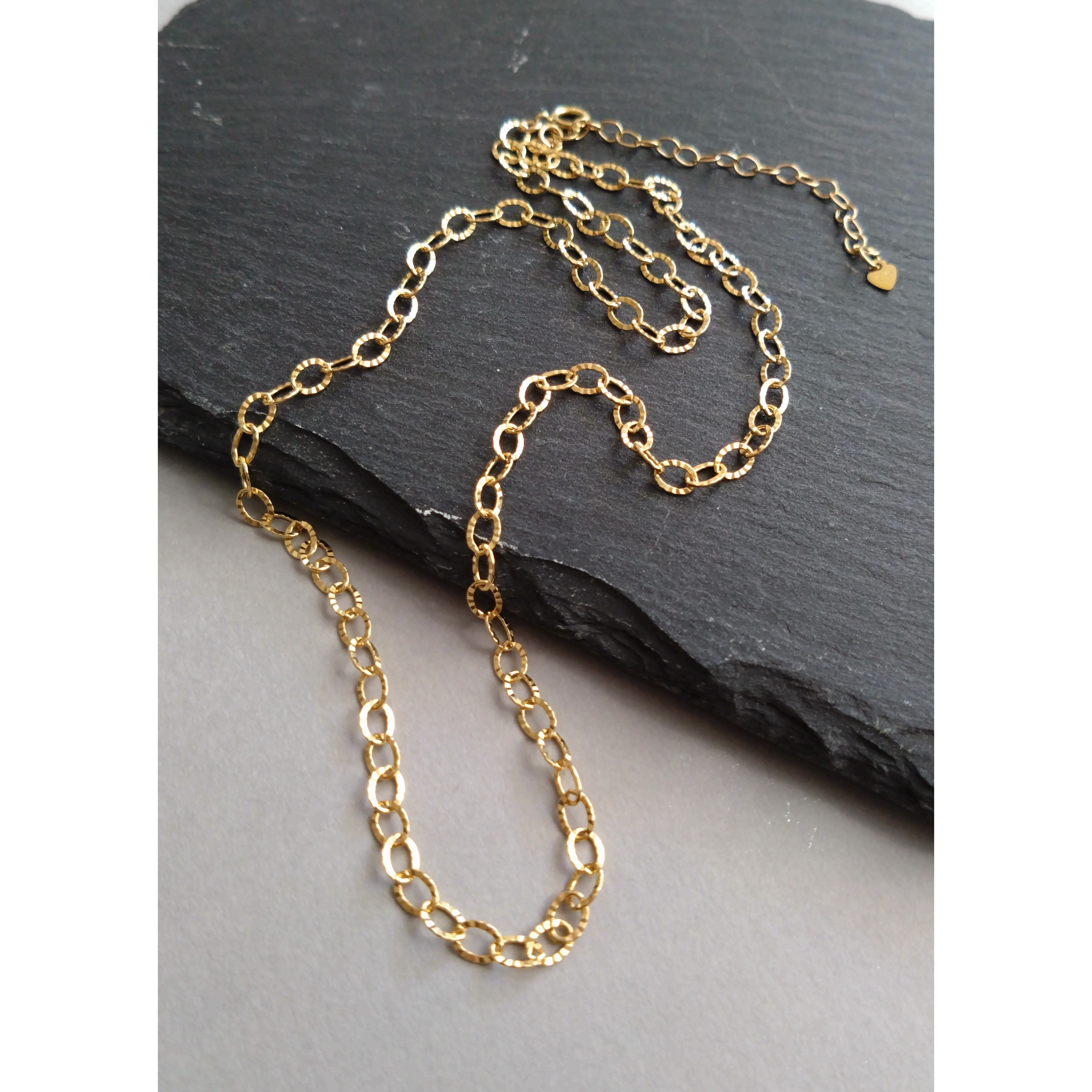 {14Kgf} リップルチェーン シンプルネックレス *41cm-47.5cm・4mm*