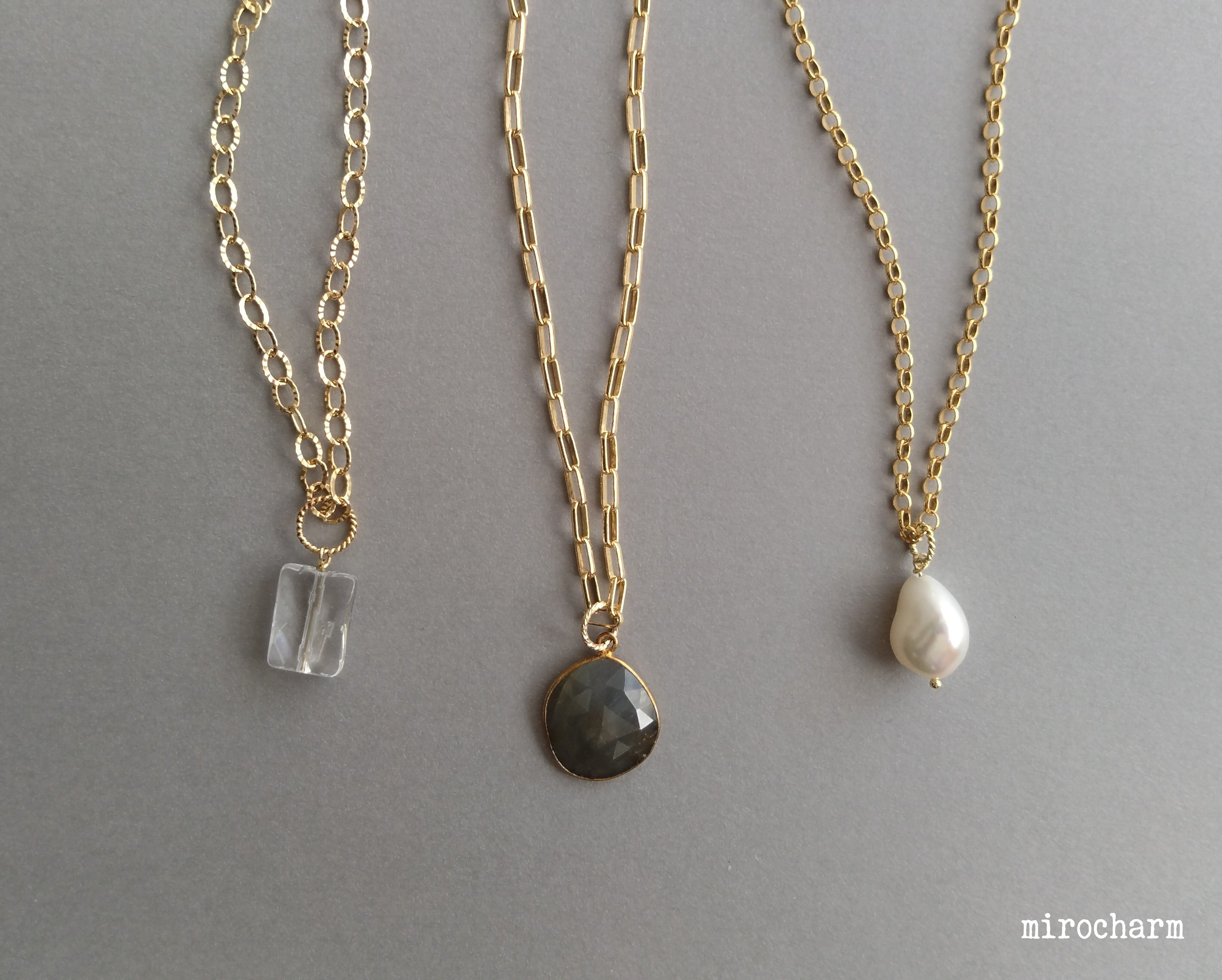 {14Kgf} リップルチェーン シンプルネックレス *41cm-47.5cm・4mm*