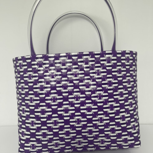 紫✕白紫 プラカゴバッグ かごバッグ サルボボ 通販 18292272｜Creema