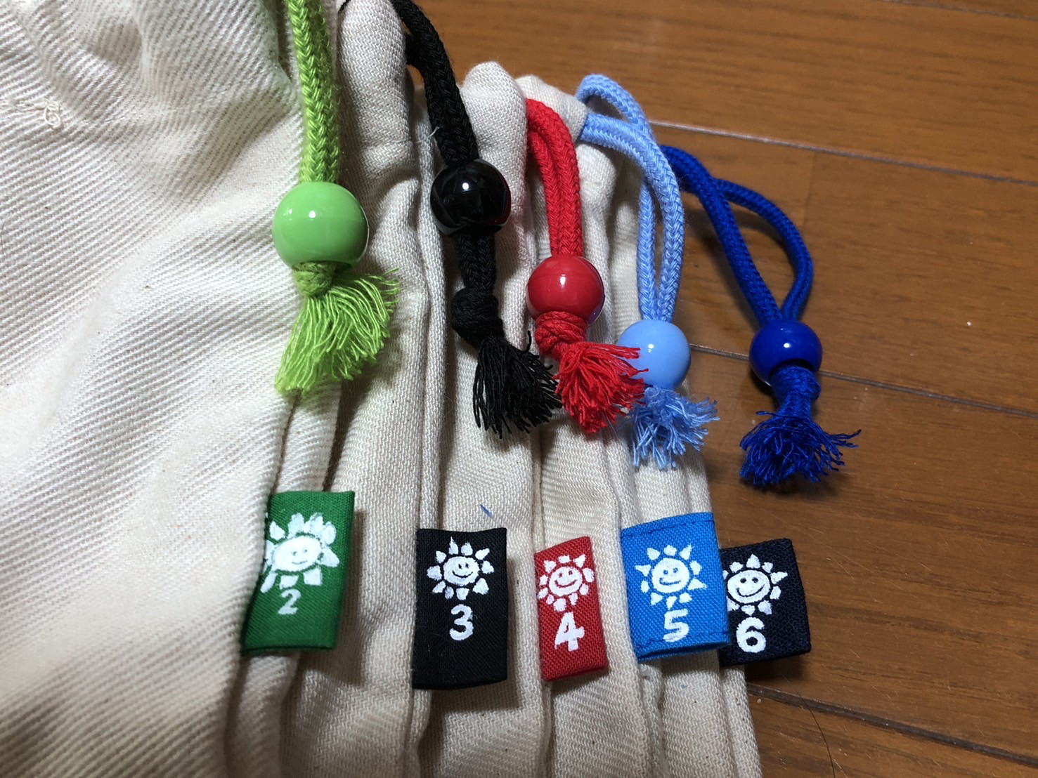巾着・トートバック  にっこり【緑色】