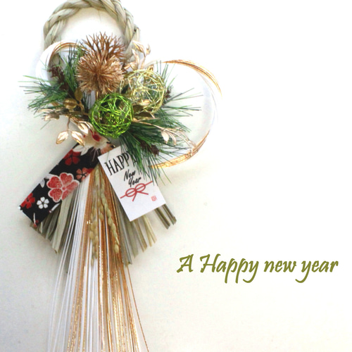 新作再販】ラスト1点 本しめ縄スタイリッシュGお正月しめ縄飾りリース