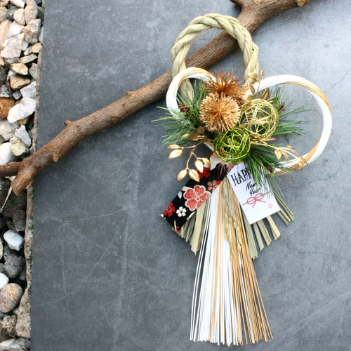 新作再販】ラスト1点 本しめ縄スタイリッシュGお正月しめ縄飾りリース