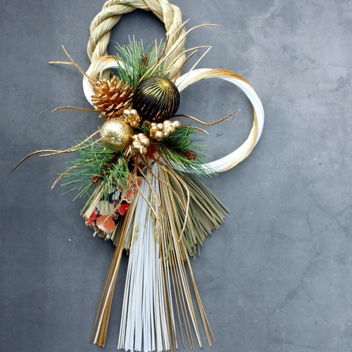 out ruri様 ナチュラル モダン ✧ 2016 しめ縄 リース out ruri様 ナチュラル モダン ✧ 2016 しめ縄 リース