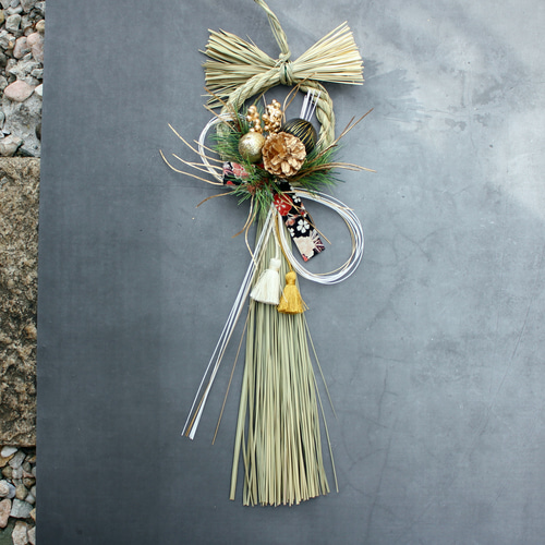 新作☆40cm本しめ縄スタイリッシュモダンⅡお正月しめ縄飾りリース