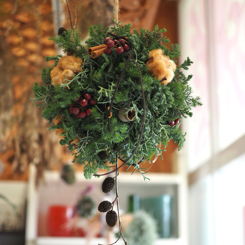 クリスマスボール【フレッシュリース】【クリスマスリース】 リース