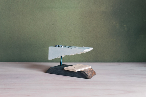 plate：浮」コンクリートと木のアクセサリートレイ＆ディスプレイ