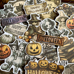 送料無料【A124コラージュ素材】Gleeシール ハロウィン ジャンク