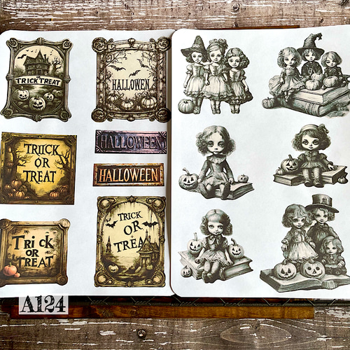 送料無料【A124コラージュ素材】Gleeシール ハロウィン ジャンク