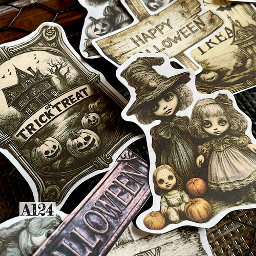 送料無料【A124コラージュ素材】Gleeシール ハロウィン ジャンク